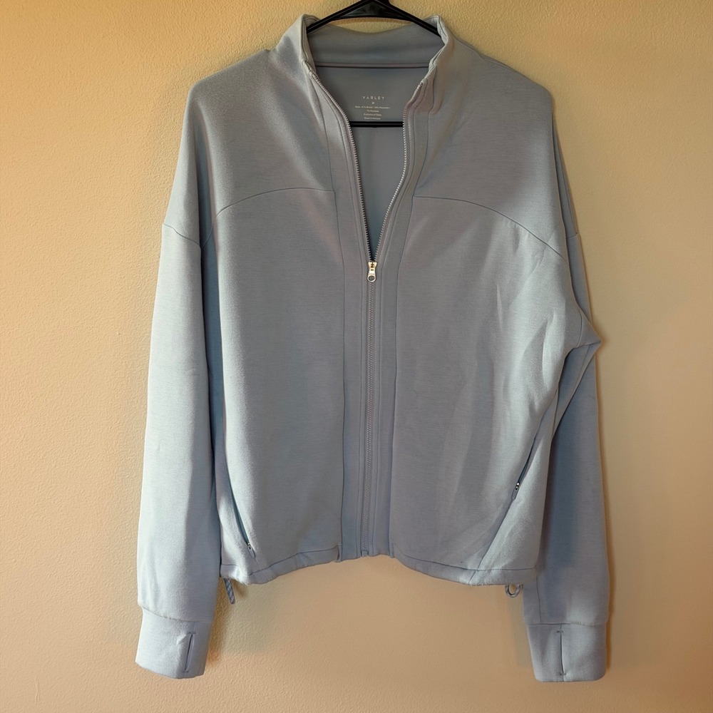 Varley Light Blue Full Zip Jacket Sweatshirt Size Medium